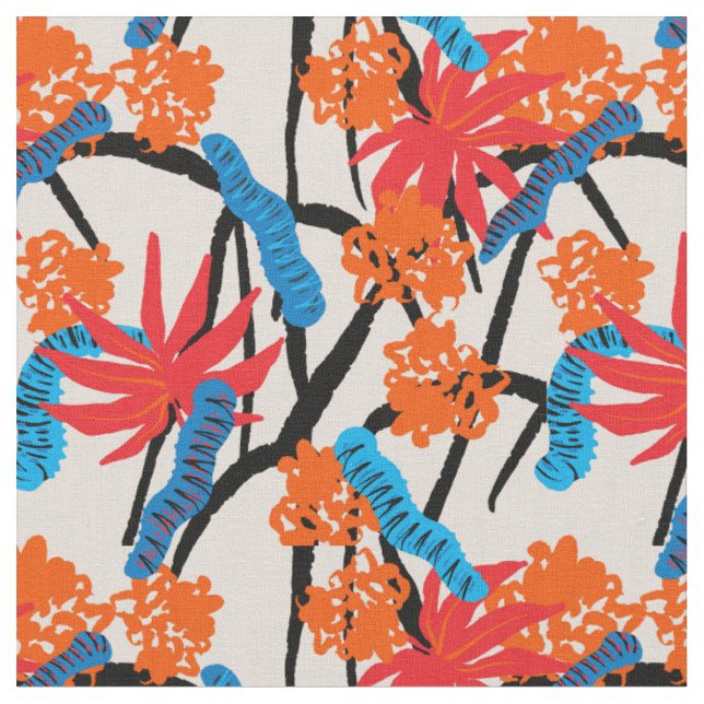 Zenda Caterpillar maximalist fiesta party  Fabric (Close Up)