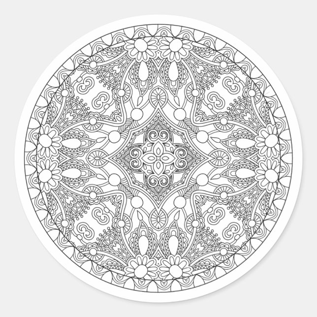 Zendala Design Classic Round Sticker (Front)