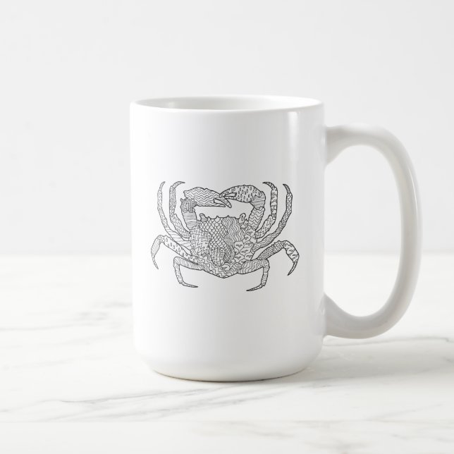 Zendoodle Crab Coffee Mug (Right)