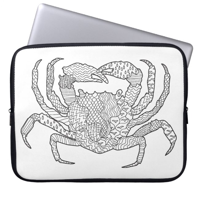 Zendoodle Crab Laptop Sleeve (Front)