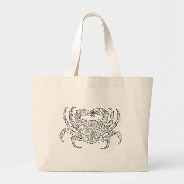 Zendoodle Crab Large Tote Bag (Front)