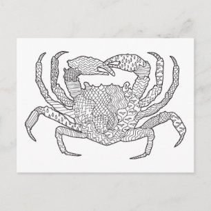 Zendoodle Crab Postcard