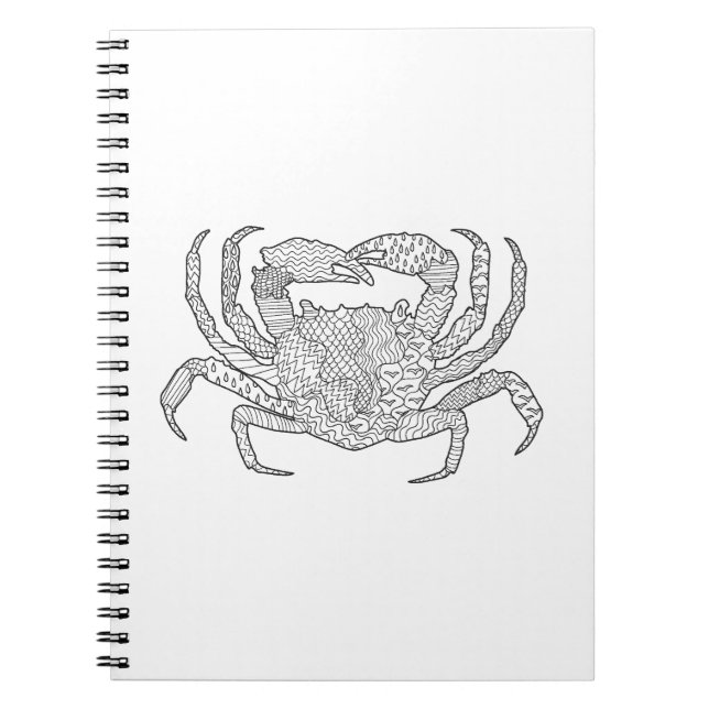 Zendoodle Crab Spiral Notebook (Front)