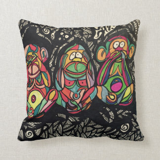 Zendoodle see/hear/speak no evil cushion