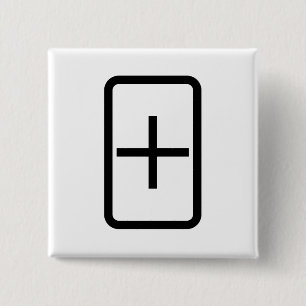 Zener Card   Plus Sign 15 Cm Square Badge