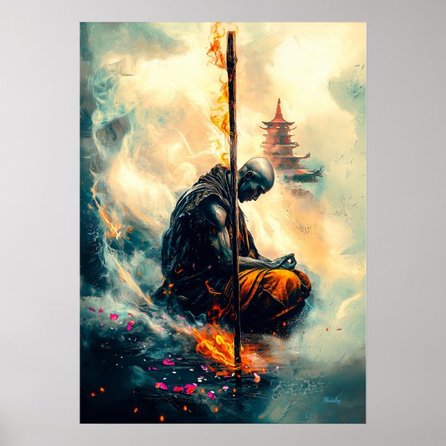 Zenfire Monk – The Path of Eternal Flames Poster (Front)