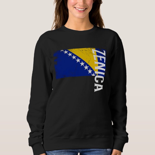 Zenica Bosnia Flag For Bosnian Men Women Kids  1 Sweatshirt (Front)