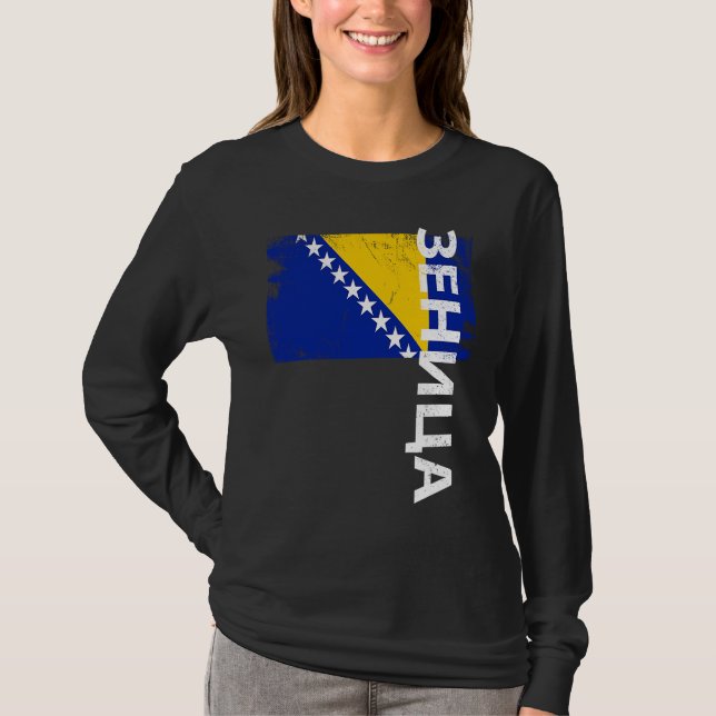 Zenica Bosnia Flag For Bosnian Men Women Kids T-Shirt (Front)
