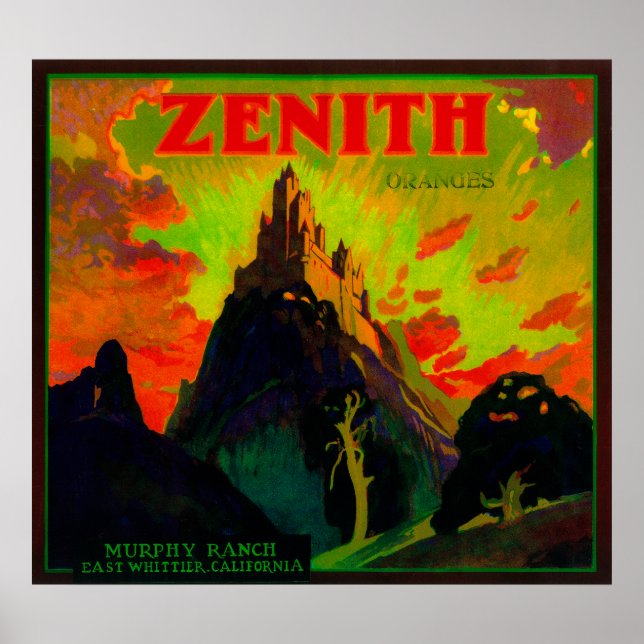 Zenith Orange LabelWhittier, CA Poster (Front)
