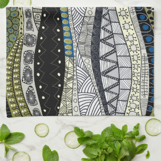Zentangle Abstract Mosaic Kitchen Tea Towel