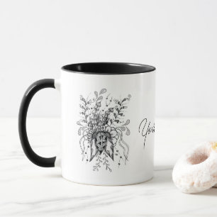 Zentangle Blume gezeichnet - Mug