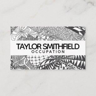 Zentangle® inspired art local modern business car card