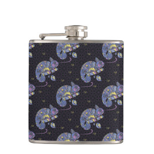 Zentangle Lizard Hip Flask