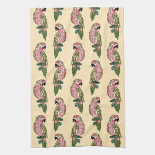 Zentangle Style Parrots Tea Towel