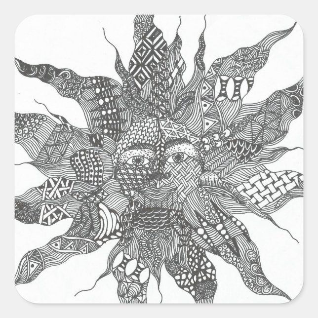 Zentangle Sun Sticker (Front)