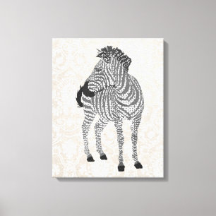 Zenya Black & White Art Canvas Print
