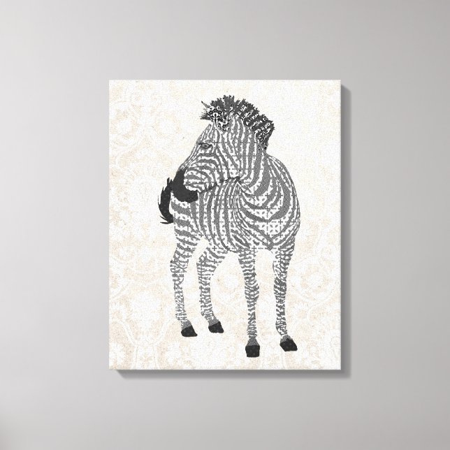 Zenya Black & White Art Canvas Print (Front)