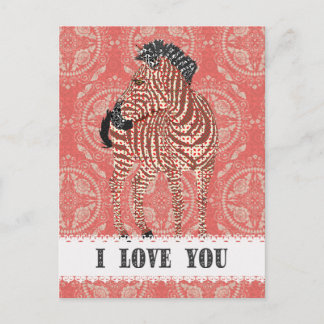 Zenya Retro Red Love Postcard