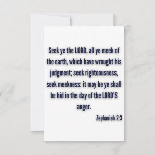 Zephaniah 2:3 KJV Bible Verse Flat Greeting Card
