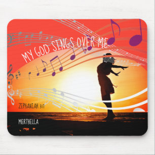 Zephaniah 3:17 MY GOD SINGS OVER ME Personalised Mouse Pad