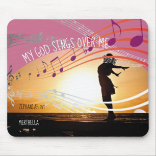Zephaniah 3:17 MY GOD SINGS OVER ME Personalised Mouse Pad