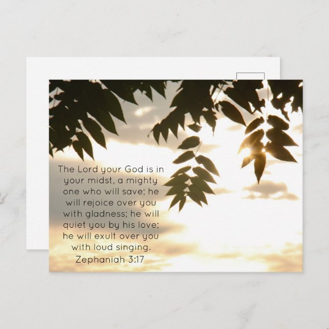 Zephaniah 3:17 Sunrise Postcard (Front/Back)
