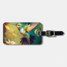 ZEPHYR beautiful hummingbird luggage tag