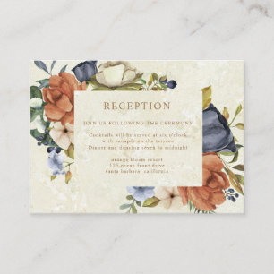 zephyr elegant floral wedding reception  enclosure card