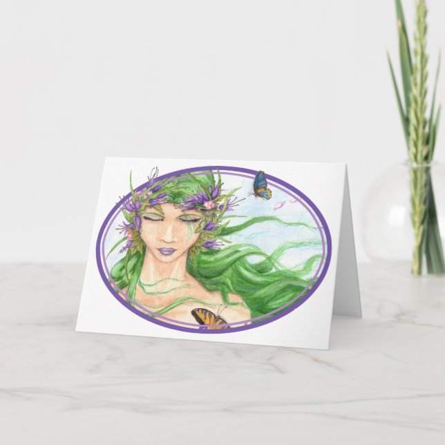 Zephyr (Oval) Blank Greeting Card (Front)