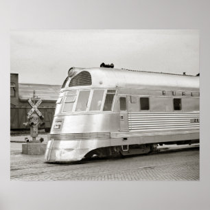 Zephyr Streamlined Train, 1939. Vintage Photo Poster