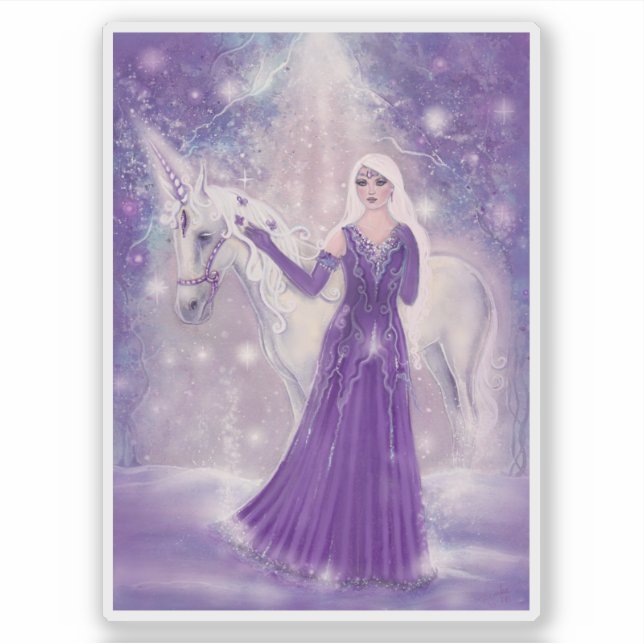 Zephyr unicorn and fairy art By Renee Lavoie (Front)