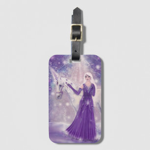 Zephyr unicorn and fairy art By Renee Lavoie Luggage Tag