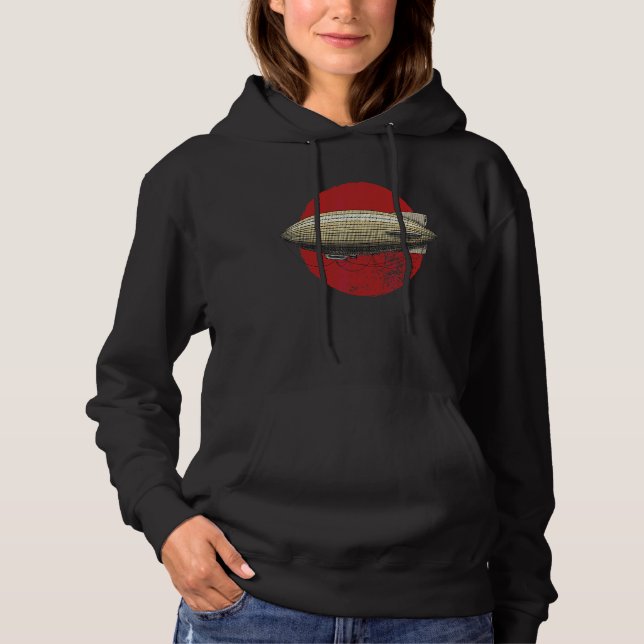 Zeppelin Airship Retro Pilot Airship Vintage Hoodie (Front)