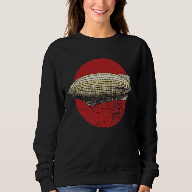 Zeppelin Airship Retro Pilot Airship Vintage Sweatshirt (Front)