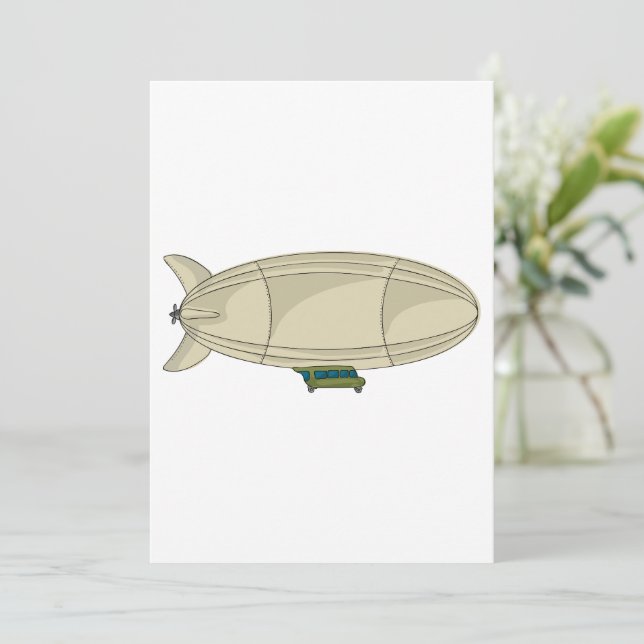 Zeppelin Airship Retro Sci-Fi Blimp Invitation (Standing Front)