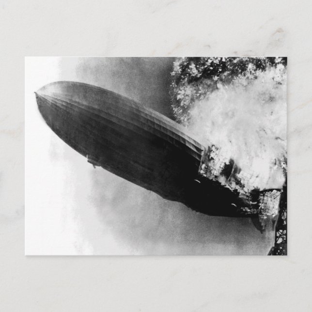 Zeppelin Burning Postcard (Front)