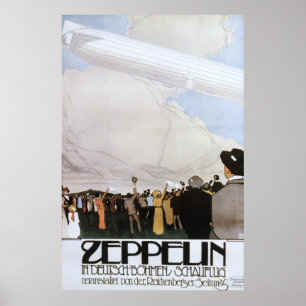 Zeppelin in Deutsch Bohmen Schauflug Poster