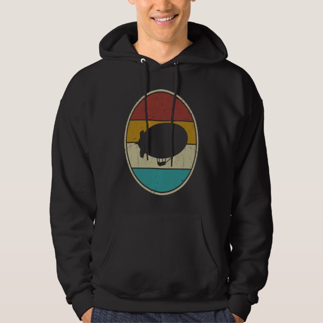 Zeppelin Retro Vintage Sunset  Dirigible Airship Hoodie (Front)
