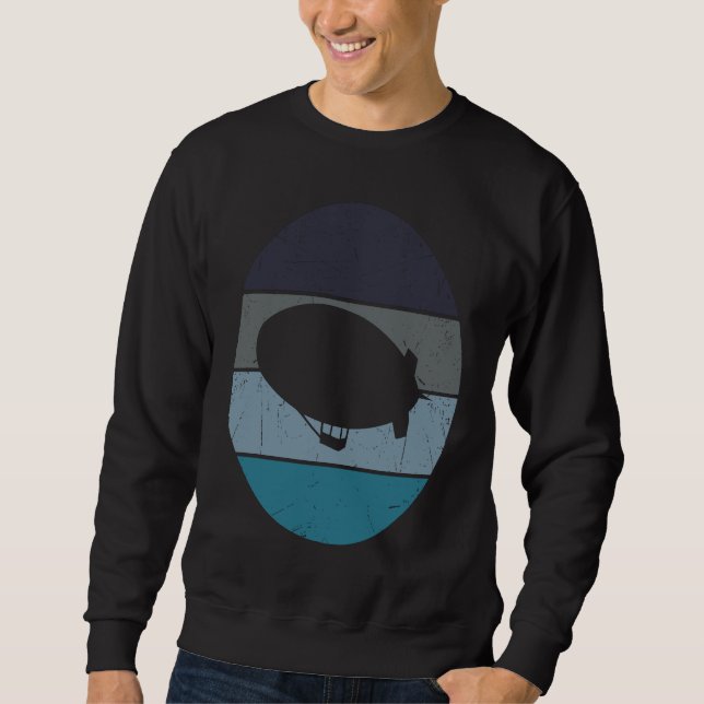Zeppelin Retro Vintage Sunset Dirigible Airship Sweatshirt (Front)