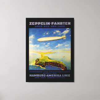 Zeppelin Trips ~ Over Sea and Land  - L Canvas Print