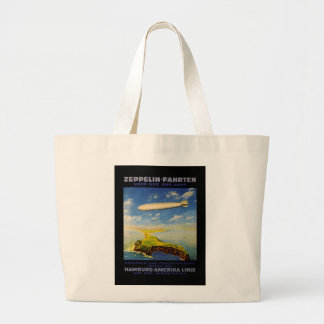 Zeppelin Trips ~ Over Sea and Land Large Tote Bag