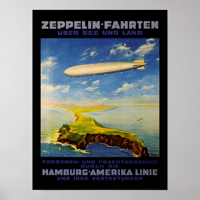 Zeppelin Trips ~ Over Sea and Land Poster (Front)
