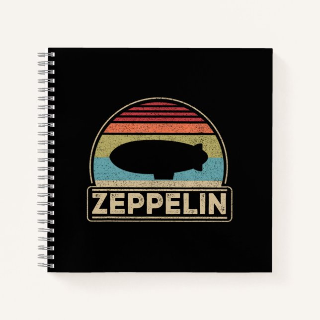 Zeppelin Vintage Retro Zeppelin Shirt Dirigible Notebook (Front)