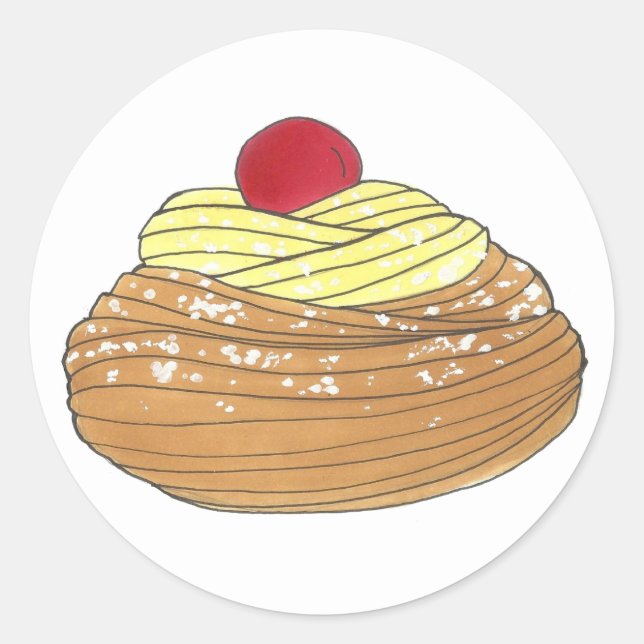 ZEPPOLE Italian Fried Dough Pastry Bakery Foodie Classic Round Sticker (Front)