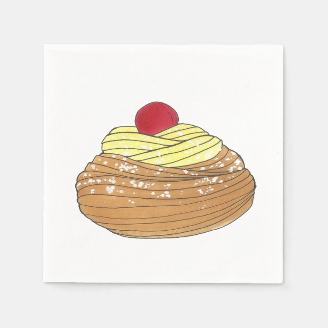 ZEPPOLE Italian Fried Dough Pastry Bakery Foodie Napkin (Front)