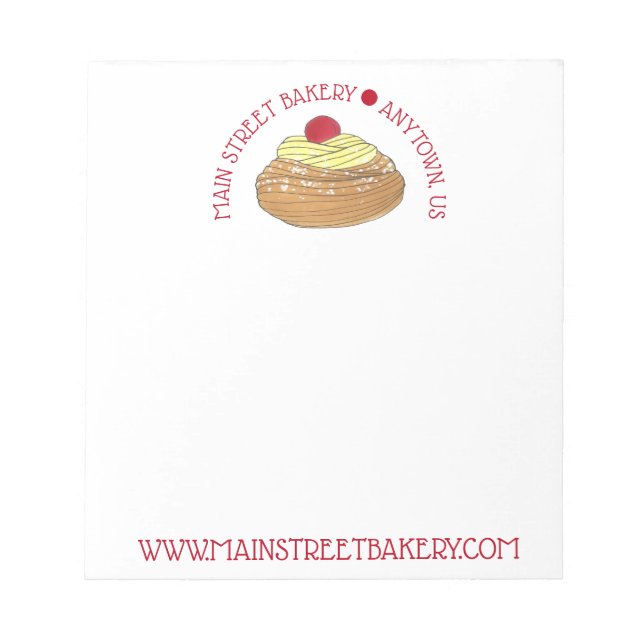 ZEPPOLE Italian Fried Dough Pastry Chef Bakery Notepad (Front)