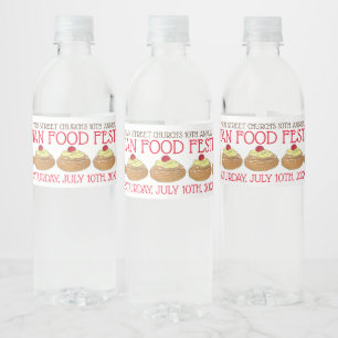 Zeppole Pastry Italian Sicilian Food Festival Water Bottle Label