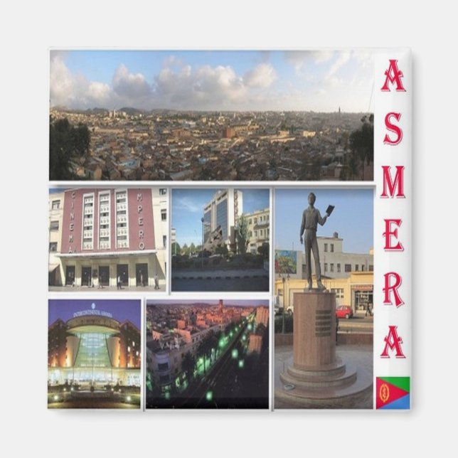 zER003 ASMARA, Mosaic, Eritrea, Africa, Fridge Magnet (Front)