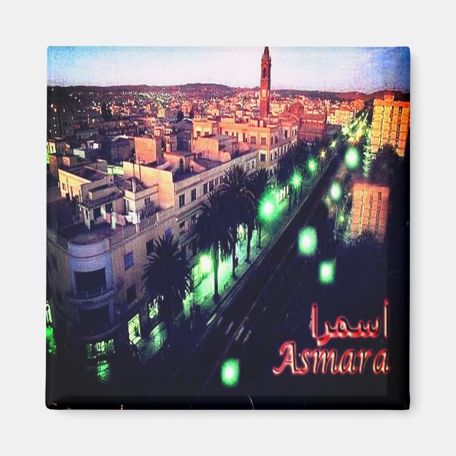 zER004 ASMARA BY Night, Eritrea, Africa, Fridge Magnet (Front)
