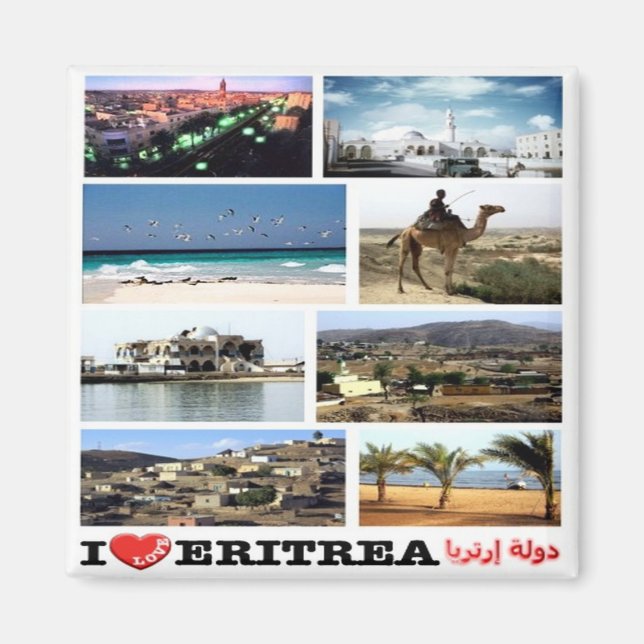 zER013 ERITREA, I Love, Mosaic, Africa, Fridge Magnet (Front)